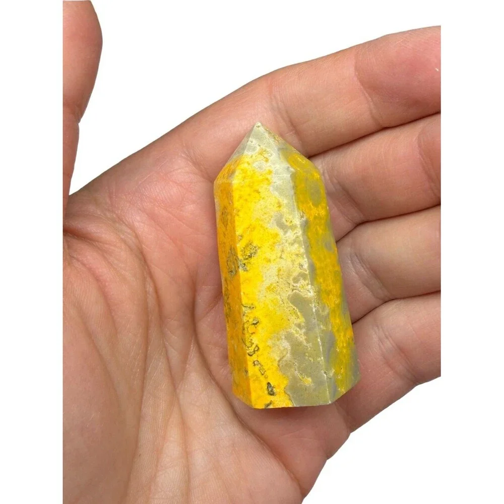 Bumblebee Jasper Tower Crystal Stone Decor Gift Yellow